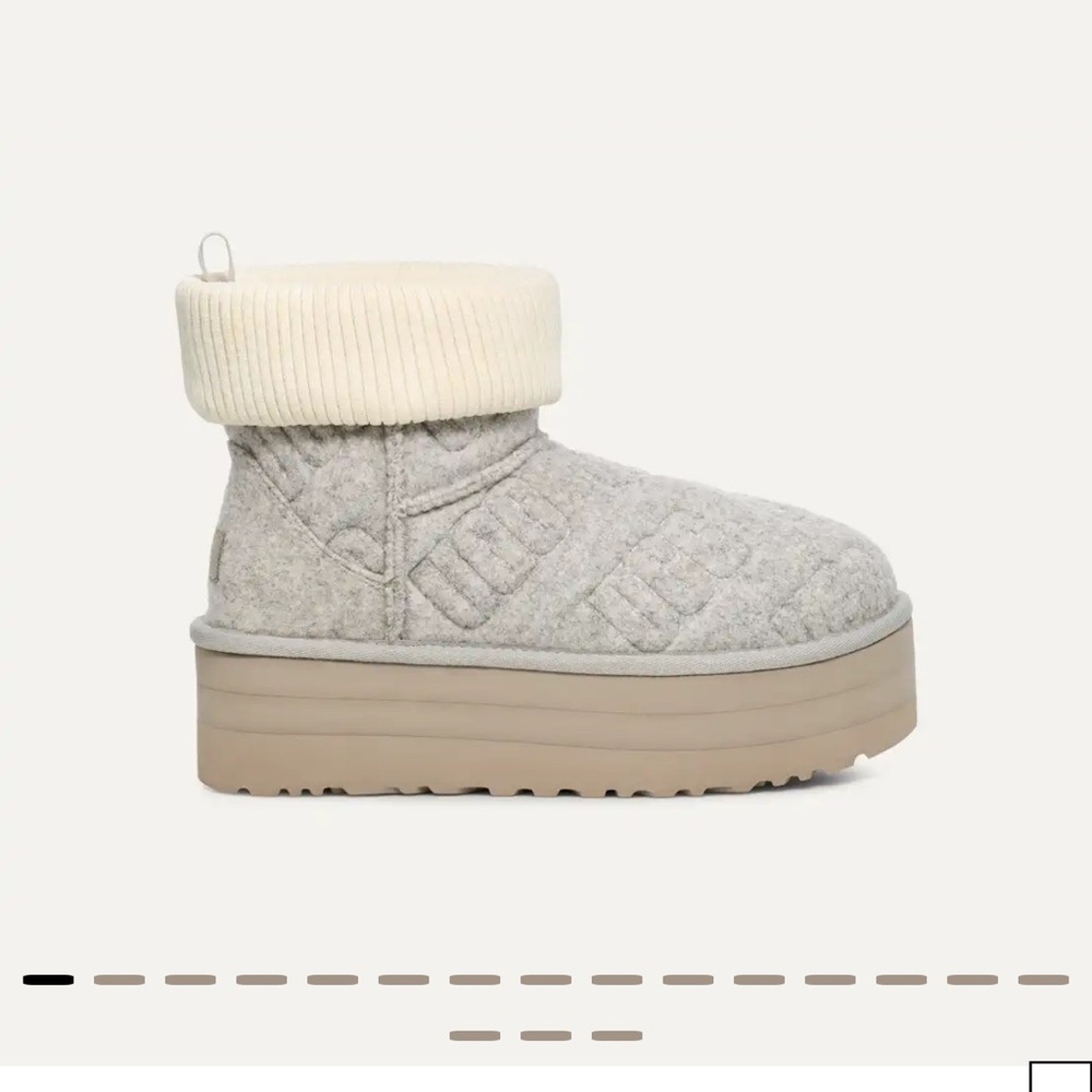 UGG Grey Classic Mini Felted Platform